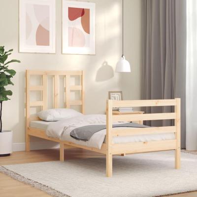 Bedframe met hoofdbord massief hout