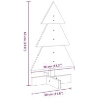 Kerstdecoratie kerstboom 60 cm massief grenenhout wasbruin - thumbnail