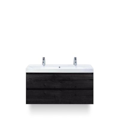 Maxx XL Badmeubelset 120 cm - Black Oak - Wastafel Just Enkel 2 kraangaten