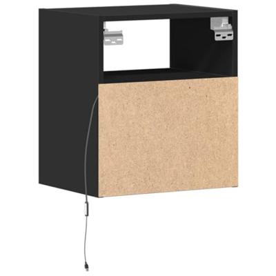 Tv-wandmeubels met LED-verlichting 2 st 41x31x45 cm zwart