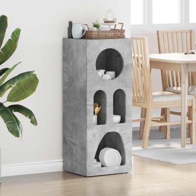 Dressoir Beton Grijs 40 x 35 x 100,5 cm Bewerkt hout