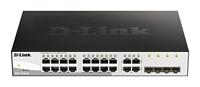 D-Link DGS-1210-20/E 20-poorts Gigabit Smart Switch (16 x 10/100/1000 Mbit/s Base-T-poorten, 4 x 100/1000 Mbit/s SFP combo poorten) - alleen EU-netsnoer - thumbnail