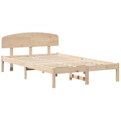 Bedframe met hoofdeinde Bruin 140 x 190 cm Massief grenenhout Bedframe met hoofdeinde Bruin 140 x 190 cm Massief grenenhout