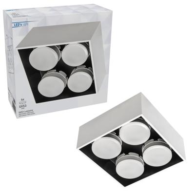 LED&apos;s Light Cube LED Plafondlamp - 4 lichtpunten - Draaibaar licht - Staal - 20 x 20 cm - Wit