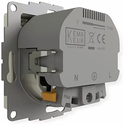 Stopcontact met USB poorten 2400mA mat wit voor een 40mm diepe doos