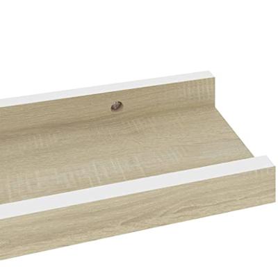 VidaXL Wandschappen 2 st 40x9x3 cm wit sonoma eikenkleurig