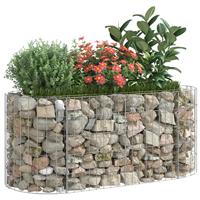 VidaXL Gabion plantenbak verhoogd 120x50x50 cm gegalvaniseerd ijzer - thumbnail