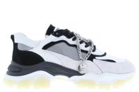 Bronx Tayke-Over leren chunky sneakers off white/zwart - thumbnail