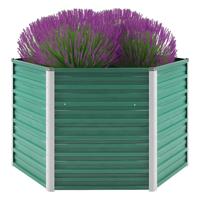 VidaXL Plantenbak verhoogd 129x129x77 cm gegalvaniseerd staal groen - thumbnail