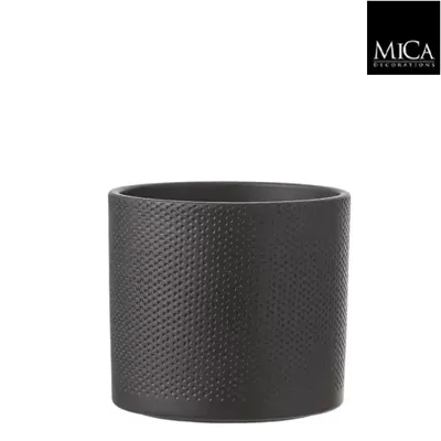 Mica Decorations era pot donkergrijs relief 17,5x19,5cm Mica Decorations era pot donkergrijs relief 17,5x19,5cm