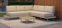 Porto lounge corner set oyster steel/acacia teak look Eurofar - Eurofar - thumbnail