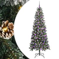 Kunstkerstboom met 300 LED Groen 180 cm PVC en Plastic en Staal - thumbnail