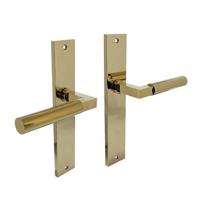 Intersteel Deurklink Bau-Stil op schild in messing titaan PVD - thumbnail