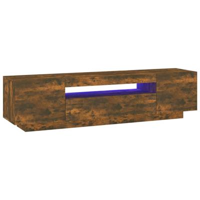 Tv-meubel met LED-verlichting 160x35x40 cm gerookt eikenkleurig