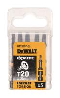 DeWALT DT7395T Extreme Impact Torsion Schroefbits T20 50mm VE=5 - thumbnail