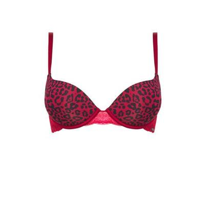 Sapph push-up bh Mila met panterprint rood/zwart Sapph push-up bh Mila met panterprint rood/zwart