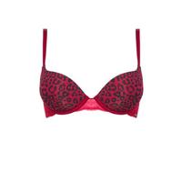 Sapph push-up bh Mila met panterprint rood/zwart - thumbnail