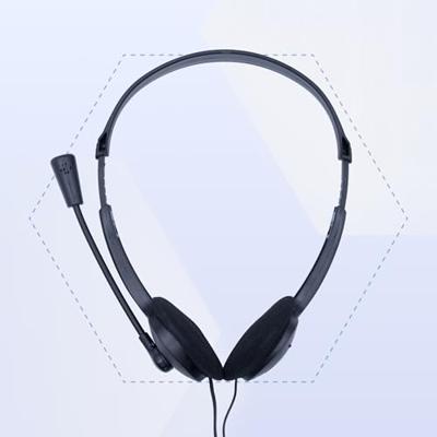 iggual Hoofdtelefoon met 90° draaibare microfoon en 1,8 m kabel met 2 x 3,5 mm jackstekker, inclusief wiel voor het instellen van het volume
