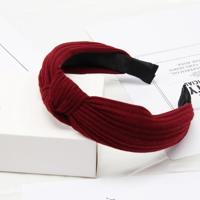 Zachte geknoopte hoofdband Hairband Lady Bow haar hoepel haaraccessoires (wijn rood) - thumbnail