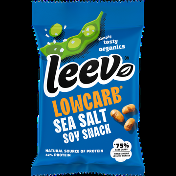Leev® bio LOWCARB soy snack sea salt 45g bij Jumbo