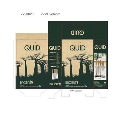 Keukenmessenset met standaard Quid Baobab (5 pcs) Bruin Metaal