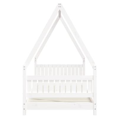 Kinderbedframe 90x200 cm massief grenenhout wit