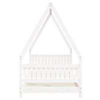 Kinderbedframe 90x200 cm massief grenenhout wit - thumbnail