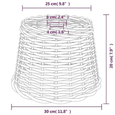 VidaXL Plafondlampenkap ø30x20 cm wicker wit