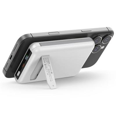 MOJOGEAR NovaMag All-in-1 Powerbank 10.000 mAh - Draadloos Qi2 & ingebouwde kabels - Wit