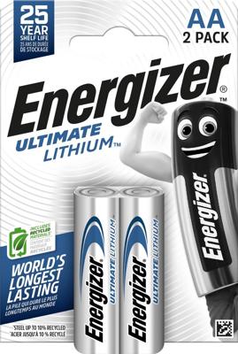 Energizer batterijen Lithium AA, blister van 2 stuks Energizer batterijen Lithium AA, blister van 2 stuks