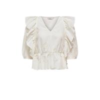ONLY top ONLIRMA met volant ecru - thumbnail