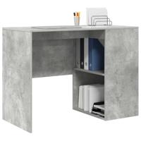 Bureau met plank Betongrijs 102 x 50 x 75 cm Bewerkt hout - thumbnail