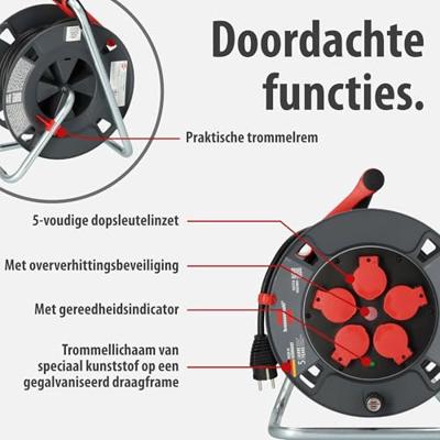 Brennenstuhl Professional kabelhaspel | 300 KU 2200 | IP44 | 25m | H07RN-F 3G2,5 - 9232250100