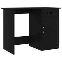 Bureau 100x50x76 cm bewerkt hout zwart - thumbnail