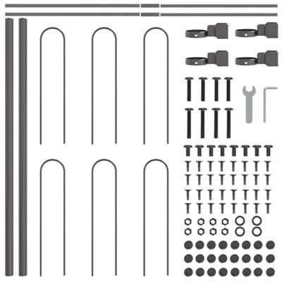 Tuinhek 8 pcs Grijs 13,6 x 0,6 m Poedercoating staal