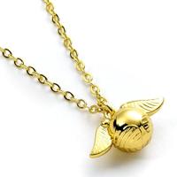 Harry Potter Necklace Golden Snitch Charm (Golden Tone) - thumbnail
