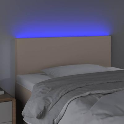 Hoofdbord LED 90x5x78/88 cm kunstleer cappuccinokleurig - thumbnail