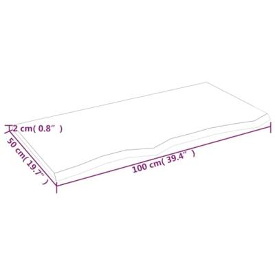 Wastafelblad 100x50x2 behandeld massief hout lichtbruin Wastafelblad 100x50x2 behandeld massief hout lichtbruin