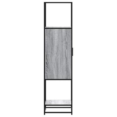 Hoge kast 35,5x35x139 cm bewerkt hout en metaal grijs sonoma