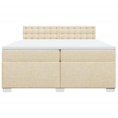 Boxspring met matras stof crèmekleurig 200x200 cm