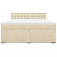 Boxspring met matras stof crèmekleurig 200x200 cm - thumbnail