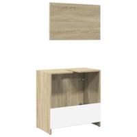 2-delige Badkamermeubelset bewerkt hout sonoma eikenkleurig - thumbnail