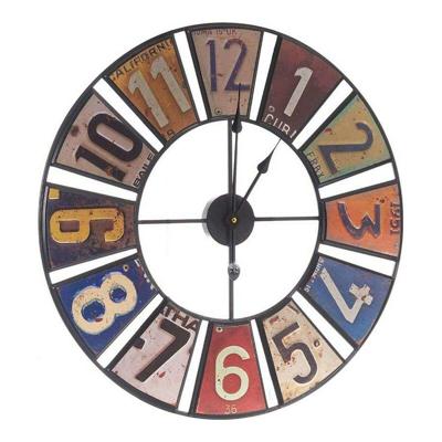 Muurklok Gift Decor Geel Blauw Wit Zwart Rood Groen Multicolour Oranje Roze Metaal 60 x 4,5 x 60 cm Retro