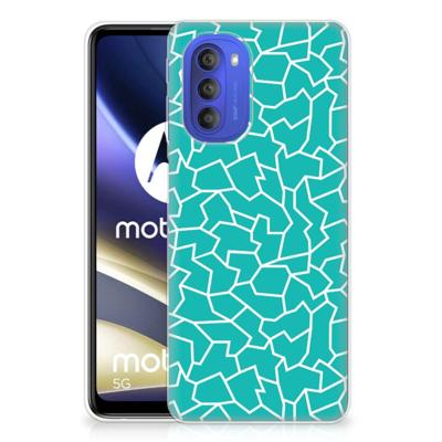 Motorola Moto G51 5G | Hoesje maken | Cracks Blue Motorola Moto G51 5G | Hoesje maken | Cracks Blue