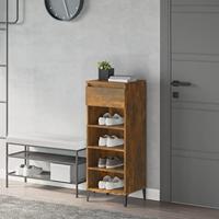 VidaXL Schoenenrek 40x36x105 cm bewerkt hout gerookt eikenkleurig - thumbnail