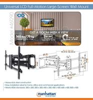 Manhattan 461290 Universal + Curved TV-beugel Voor curved TVs, Kantelbaar, Zwenkbaar 94,0 cm (37) - 228,6 cm (90) Kantelbaar en zwenkbaar - thumbnail