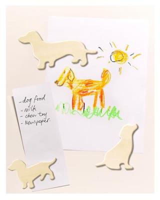 Houten Dierenmagneten (set Van 3) - Hond