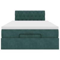 Ottoman bed met matras 90x190cm fluweel donkergroen - thumbnail