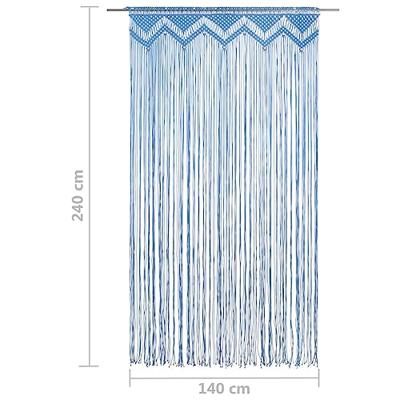 Gordijn macram 140x240 cm katoen blauw