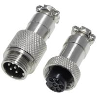 Pollin 453550 Ronde connector Stekker, Bus Totaal aantal polen: 6 1 set(s) - thumbnail